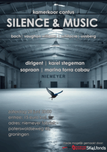 Concertposter concert Silence & Music van Kamerkoor Cantus